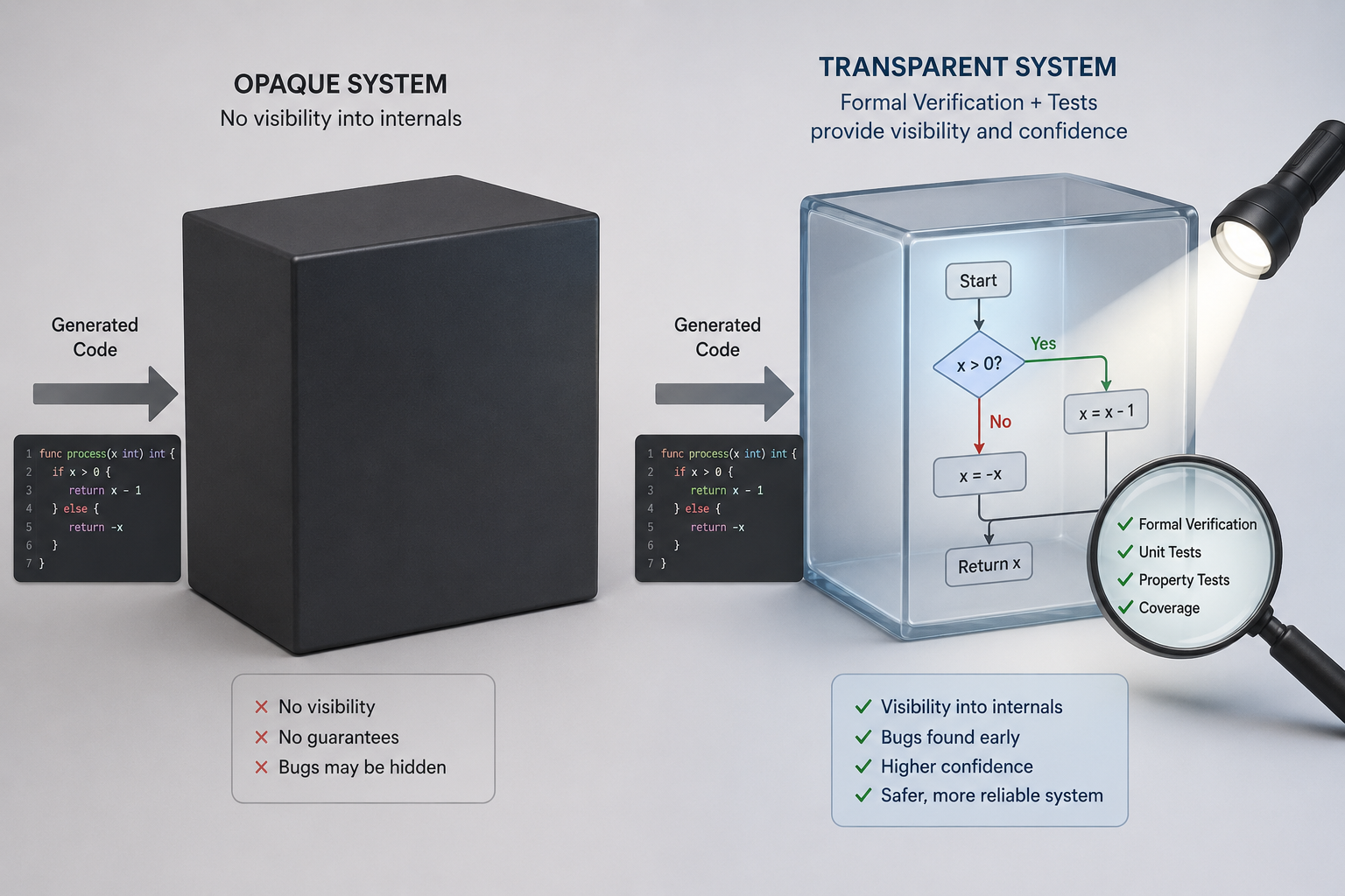 Applying formal verification is key to providing transparency of code and assurance of what is implemented